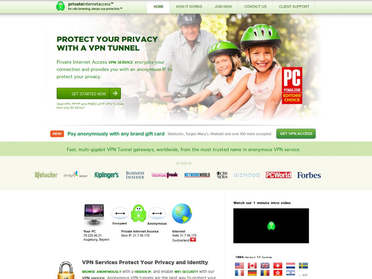 privateinternetaccess.com Screenshot